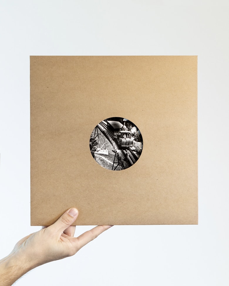 blackprint edition - karo edition Nr.003, antique stereoview photography on glass of the Rigi Viznau train 1880