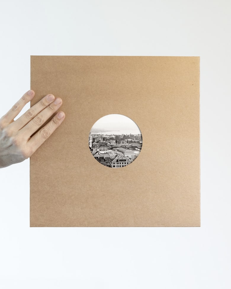 blackprint edition - karo edition Nr.012, antique stereoview photography on glass of Zurich 1862 (view from the Grossmünster to the Bellevueplatz / Riesbach)