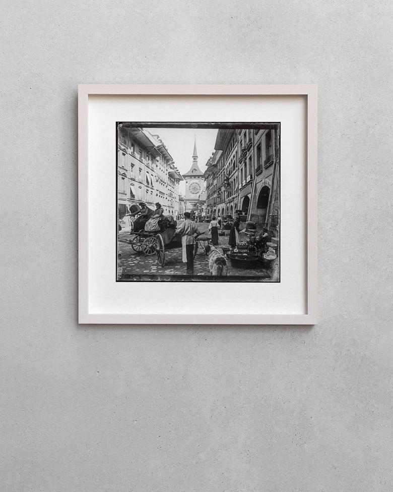 blackprint edition - karo edition Nr.020, antique glass photography of Marktgasse street in Bern 1900