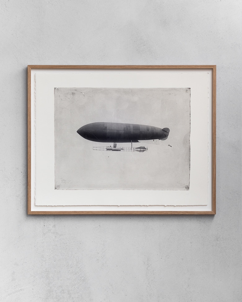 blackprint edition - ZODIAC airship ca.1910, Limited edition numbered - with frame
